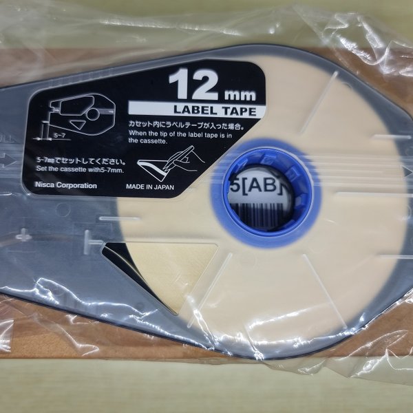 CABLE ID LABEL TAPE CASSETTE 12MM WHITE