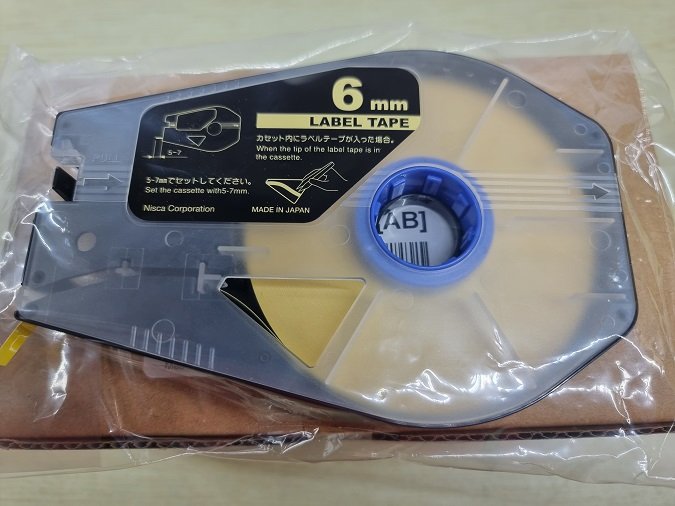 CABLE ID LABEL TAPE CASSETTE 6MM YELLOW